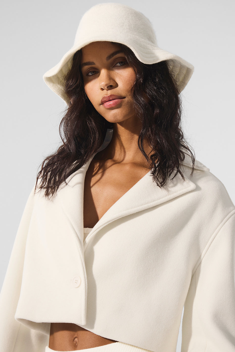 Trench-Coat Court En Laine Metro - Ivory