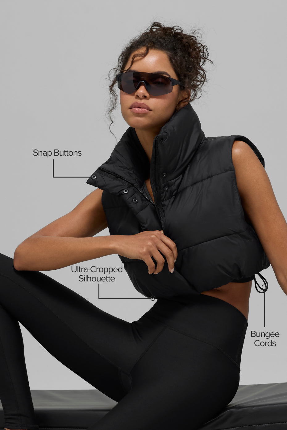 Gilet Doudoune Court Gold Rush - Noir