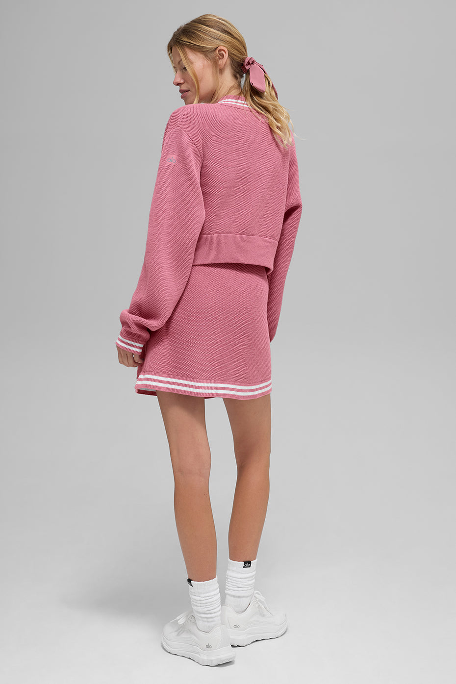 Veste Zippée En Maille Tennis Club - Pink Wild Rose/Blanc