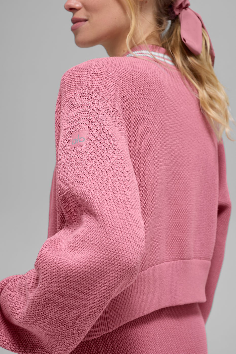 Veste Zippée En Maille Tennis Club - Pink Wild Rose/Blanc