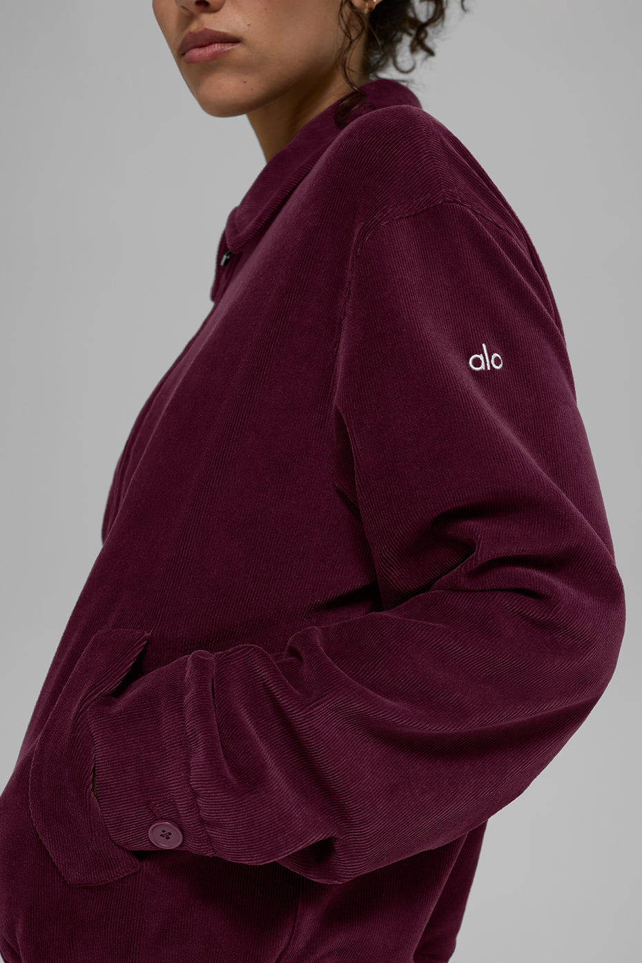 Veste Micro Velours Côtelé On Duty - Bordeaux
