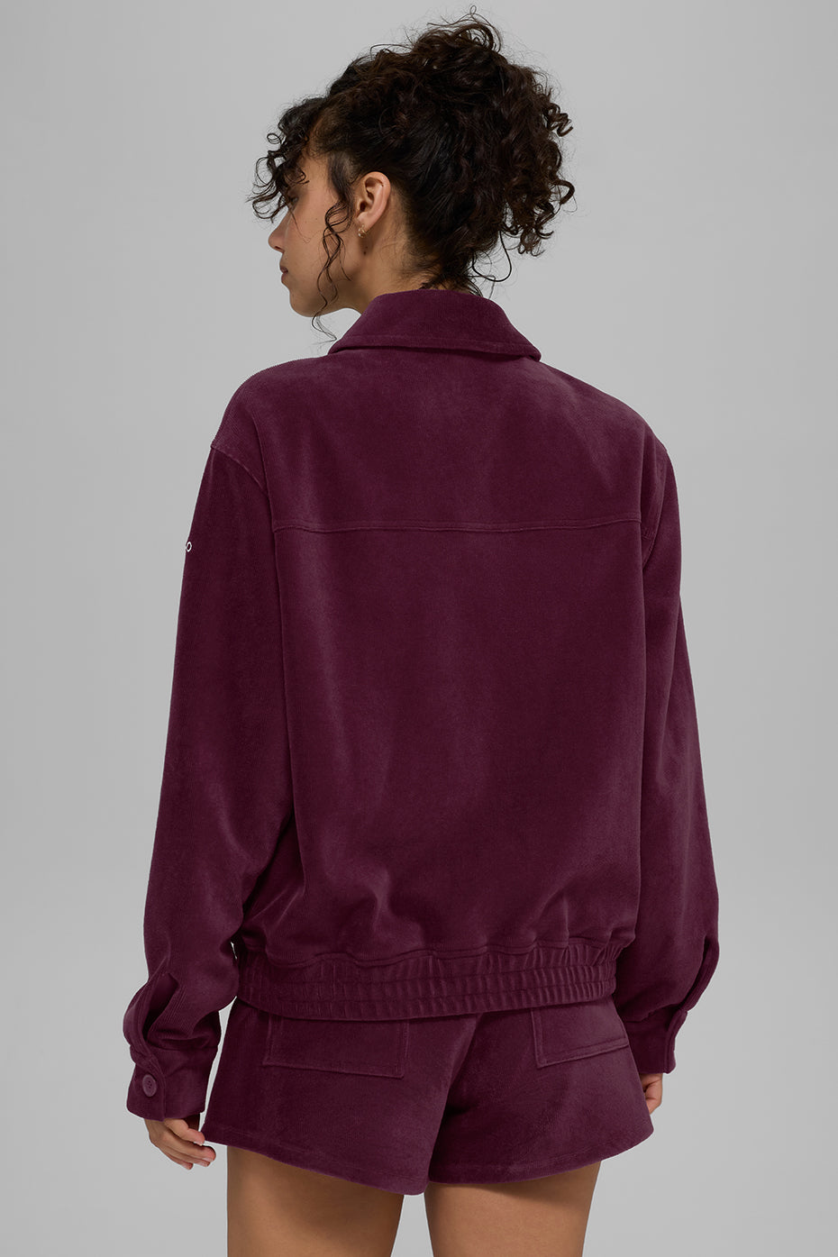 Veste Micro Velours Côtelé On Duty - Bordeaux