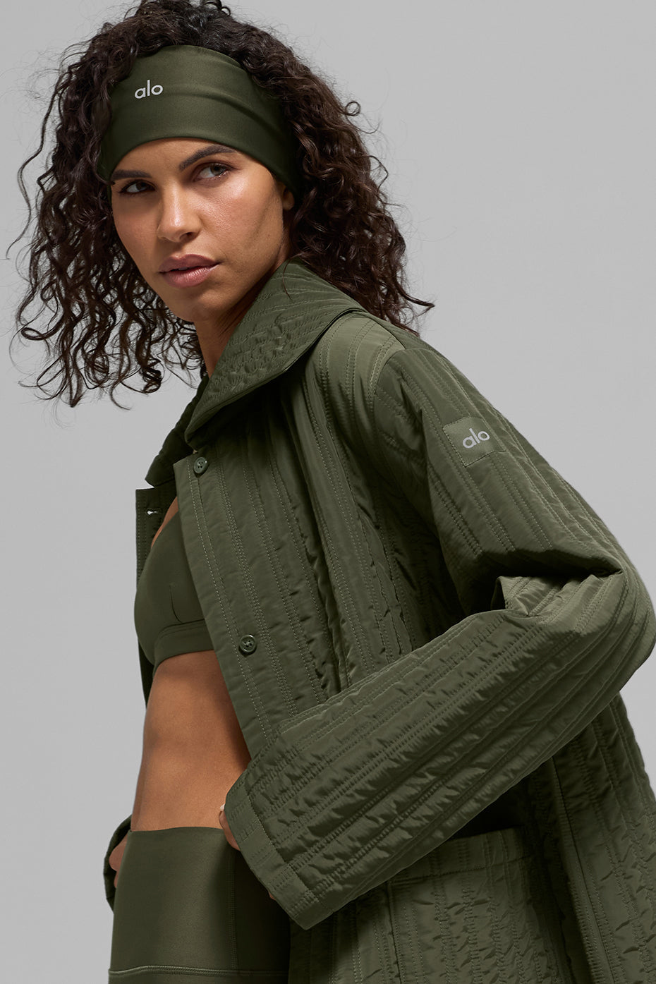 Manteau Long Molletonné Skyline - Green Olive