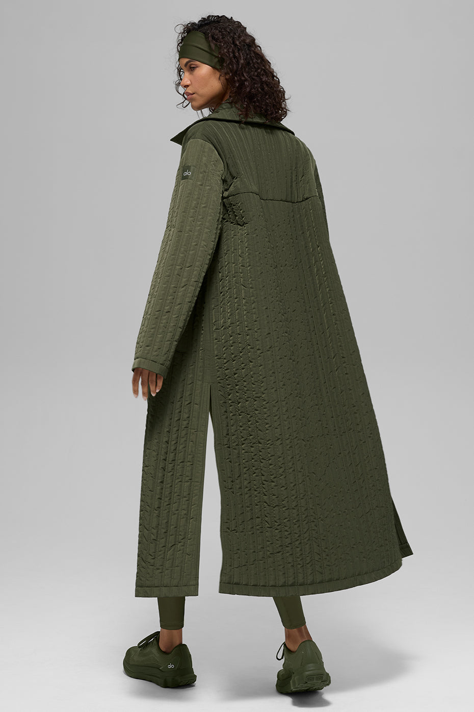 Manteau Long Molletonné Skyline - Green Olive