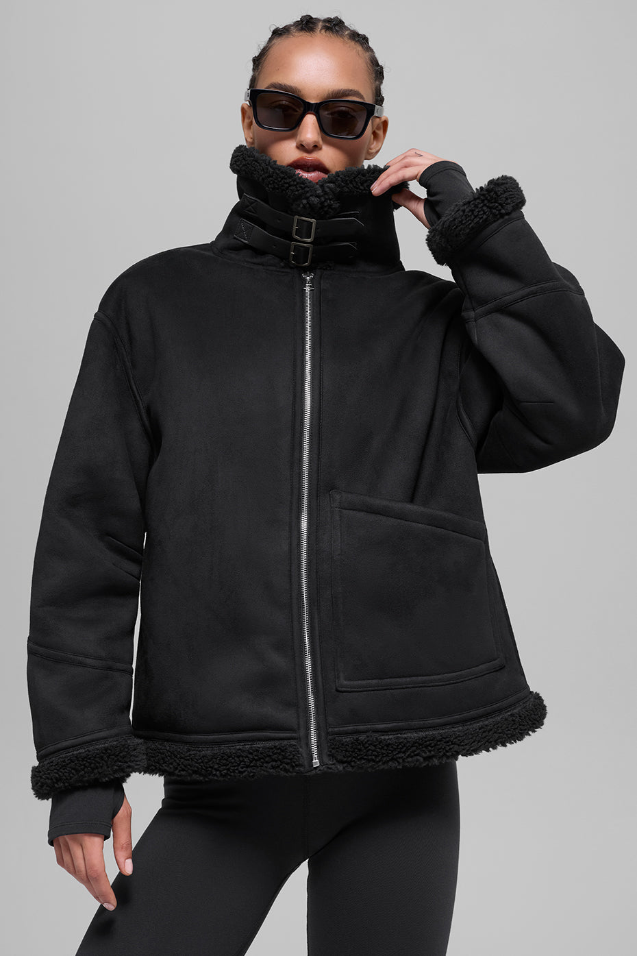 Veste Imitation Agneau Grand - Noir
