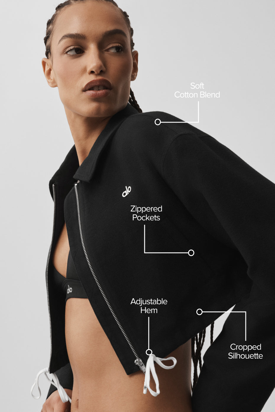 Veste Courte Zippée Fan Favorite - Noir