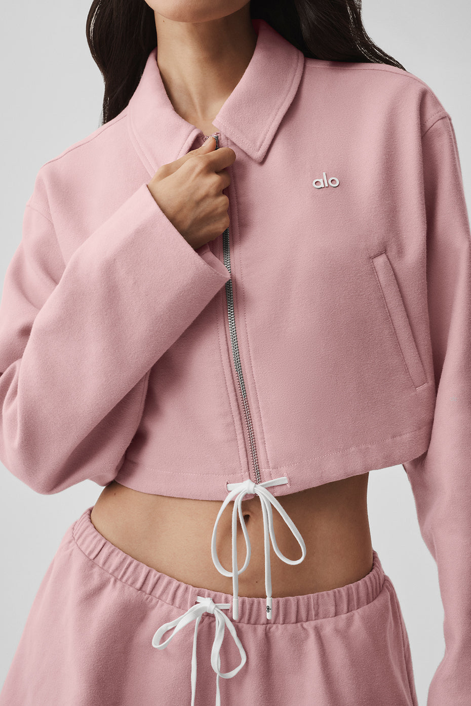 Veste Courte Zippée Fan Favorite - Vintage Pink