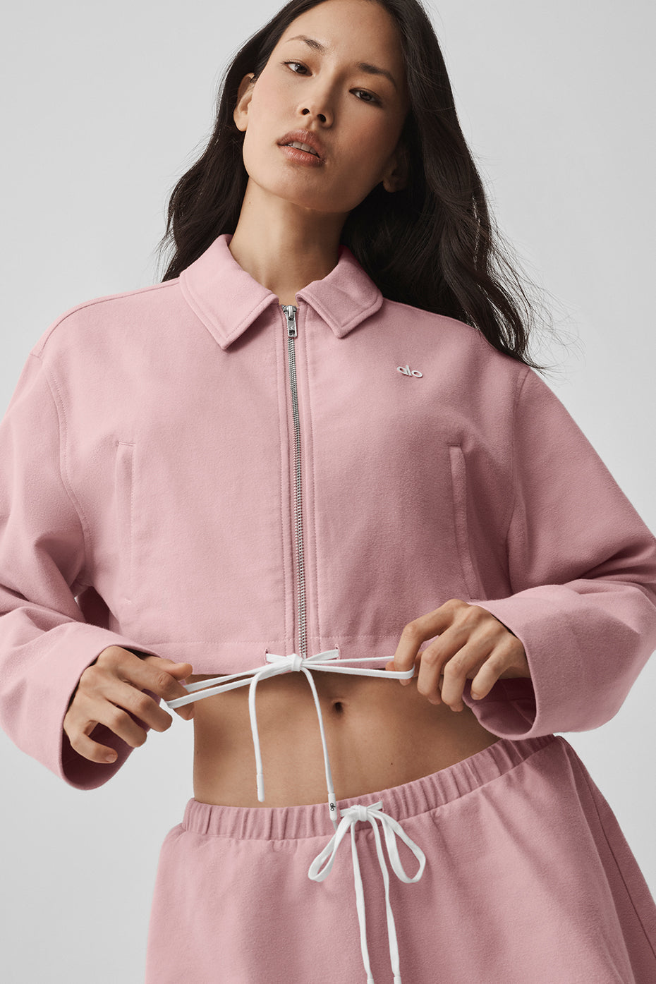 Veste Courte Zippée Fan Favorite - Vintage Pink