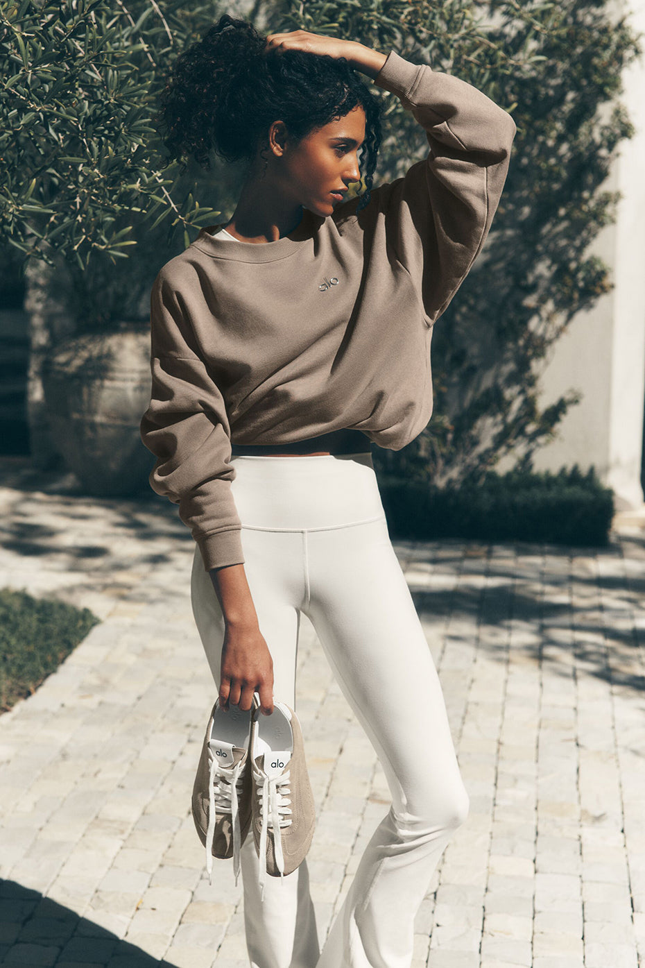 Airbrush Legging bootcut taille haute (court) - Ivory