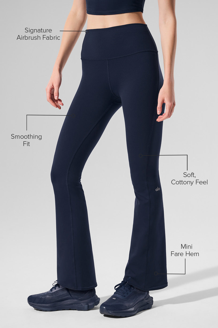Airbrush Legging Bootcut taille haute (court) - Bleu marine