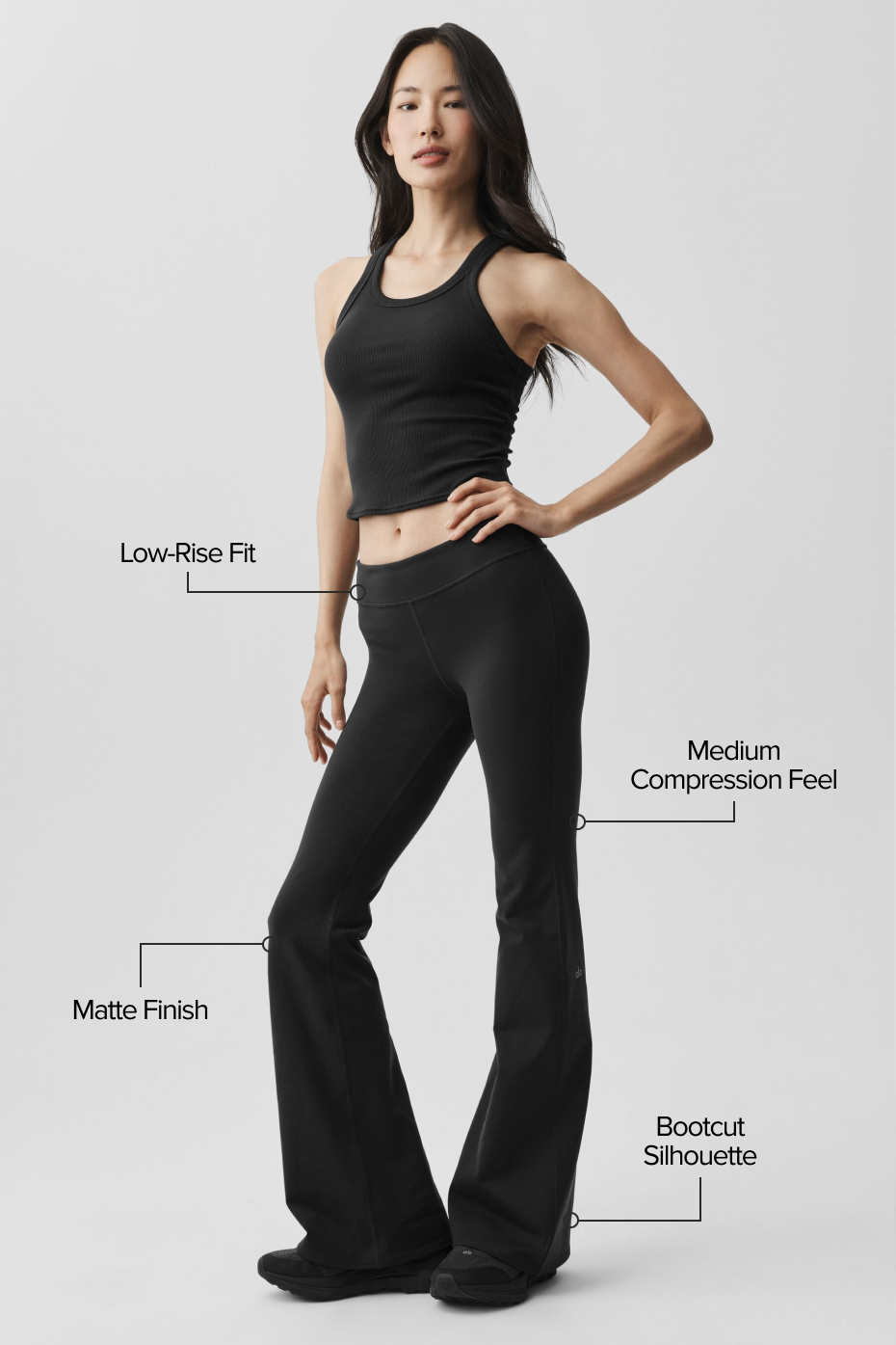 Airbrush Legging évasé taille basse (régulier) - Noir