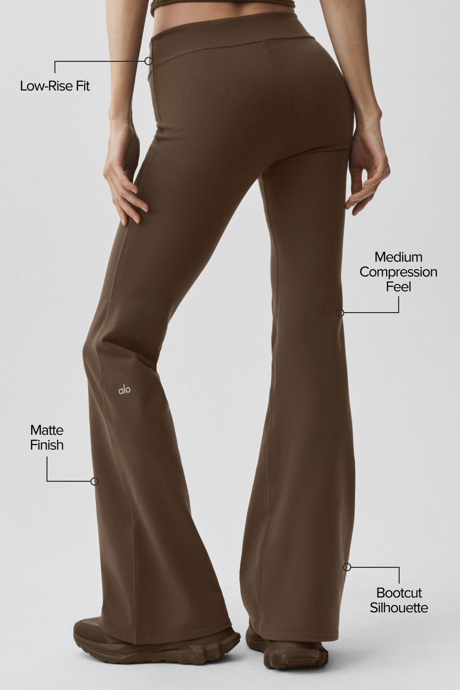 Airbrush Legging évasé taille basse (régulier) - Espresso