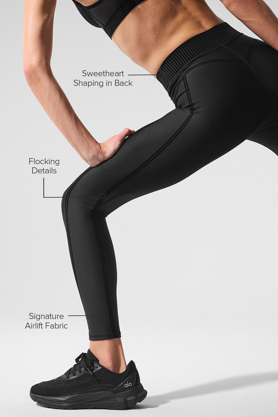 Legging Taille Haute 7/8 Airlift Line Up - Noir