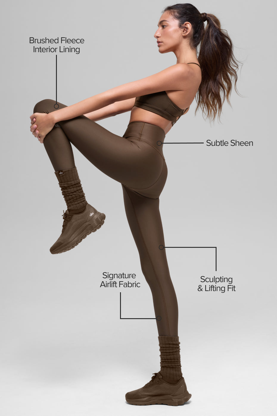 Legging Taille Haute Airlift Winter Warm - Espresso