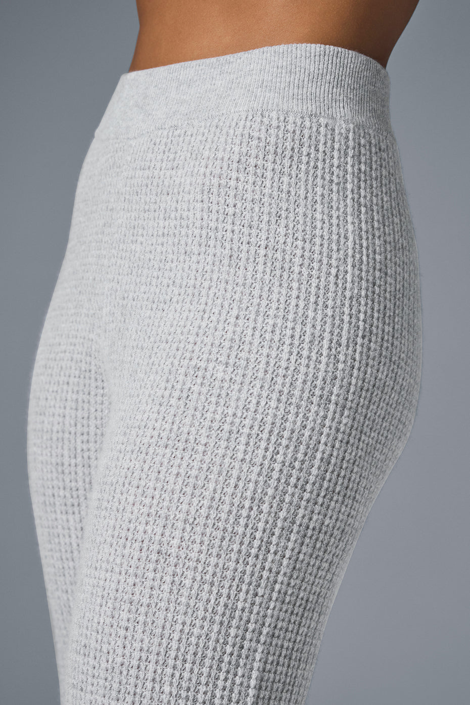 Pantalon Taille Haute En Cachemire Plush Waffle - Athletic Heather Grey