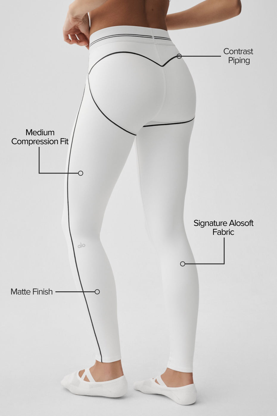 Legging Taille Haute Airbrush Heart Throb - Blanc/Noir