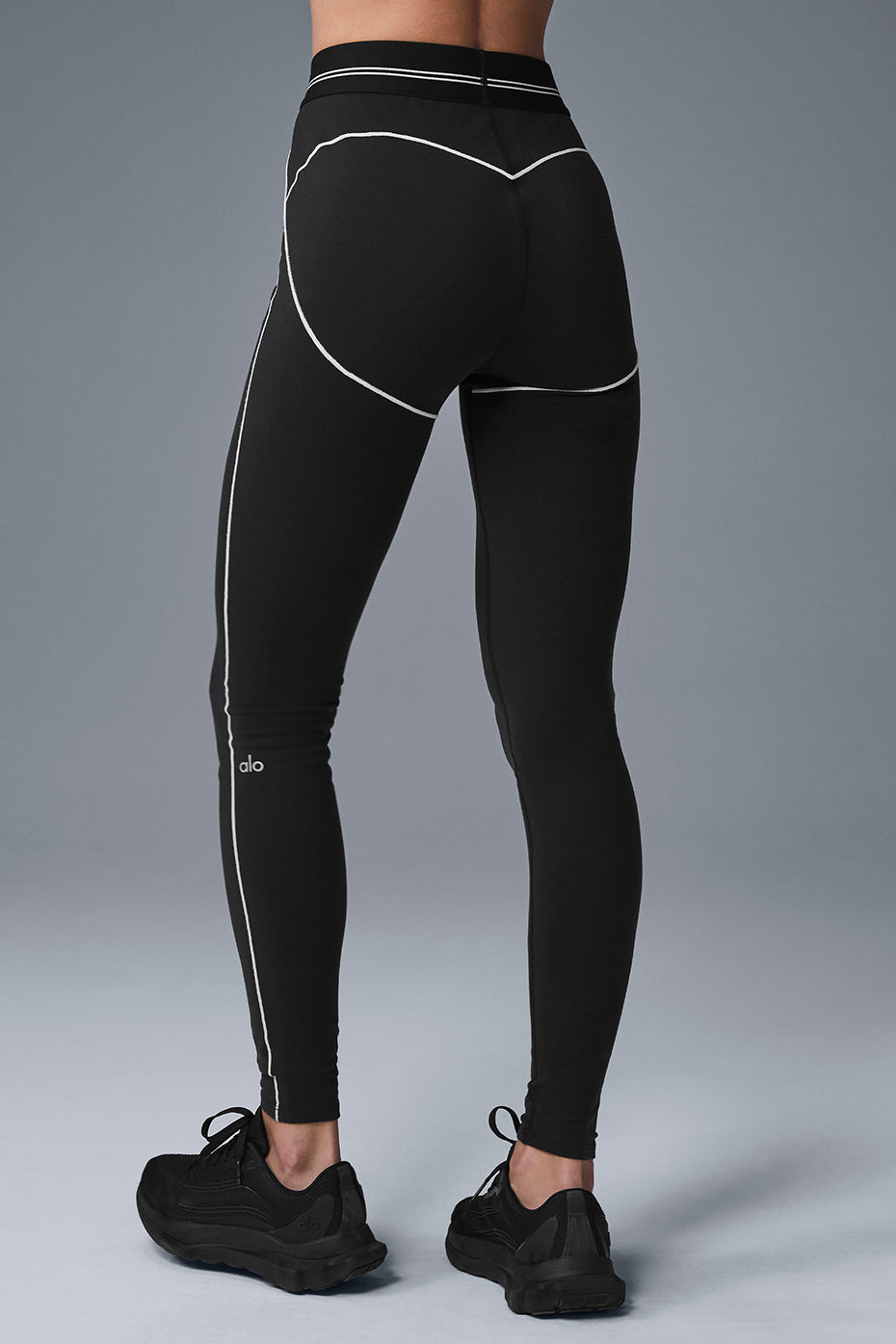 Legging Taille Haute Airbrush Heart Throb - Noir/Blanc