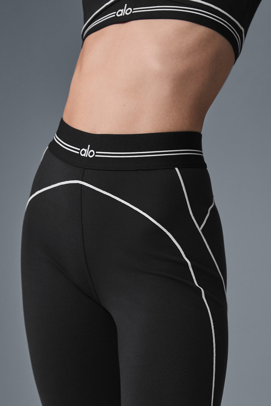 Legging Taille Haute Airbrush Heart Throb - Noir/Blanc