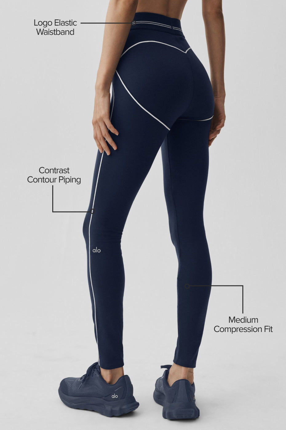 Legging Taille Haute Airbrush Heart Throb - Navy/Blanc