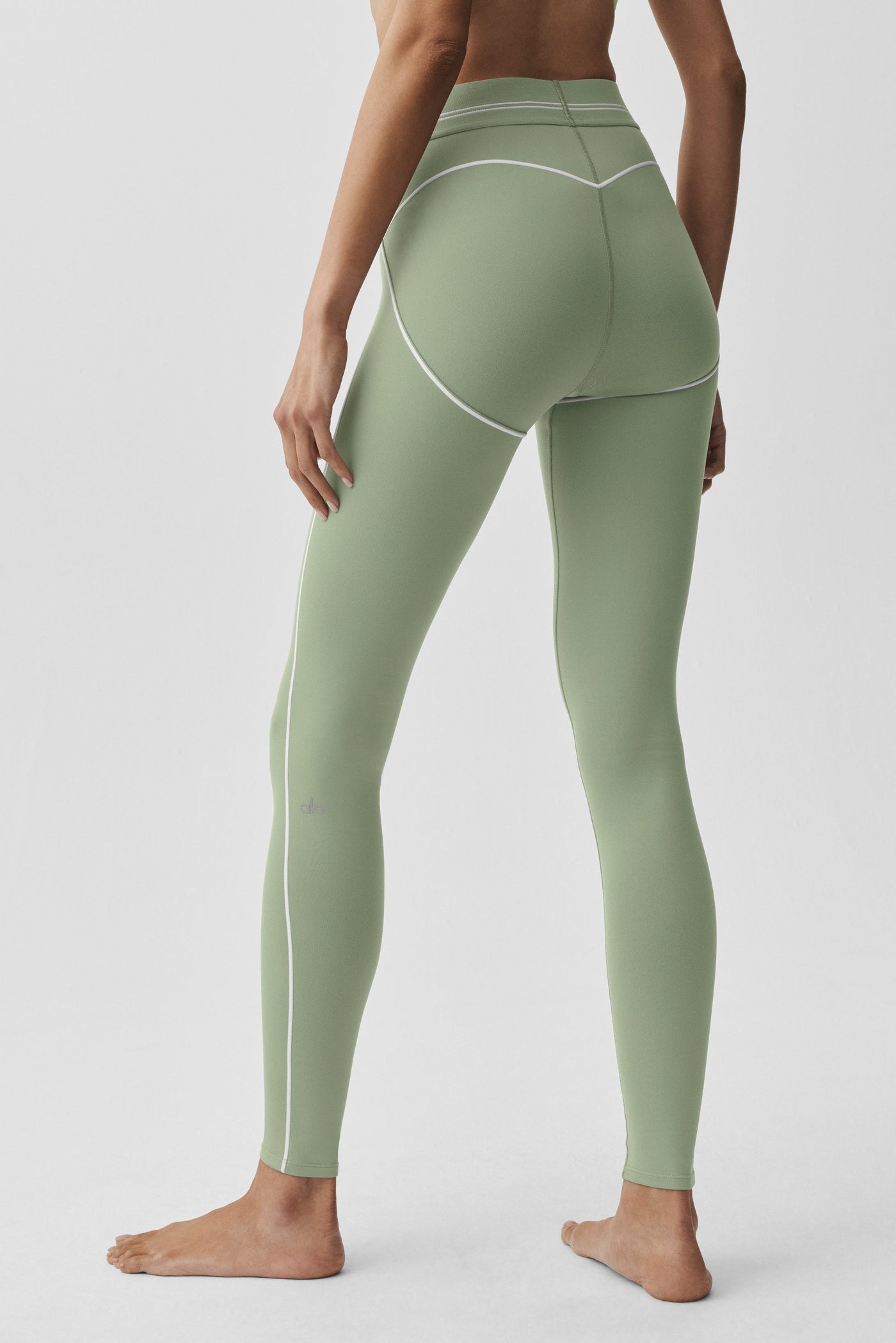 Legging Taille Haute Airbrush Heart Throb - Dune Grass/Blanc