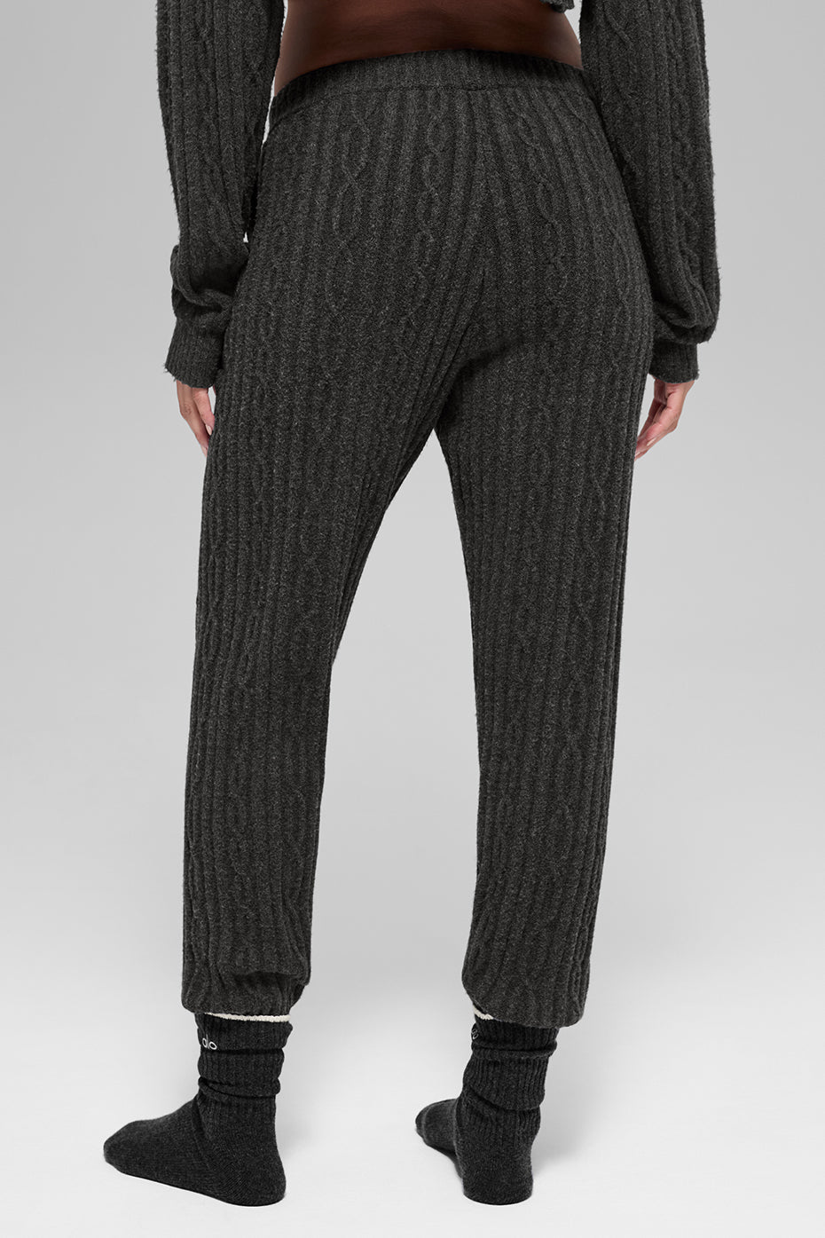 Pantalon En Maille Torsadée Winter Bliss - Dark Heather Grey