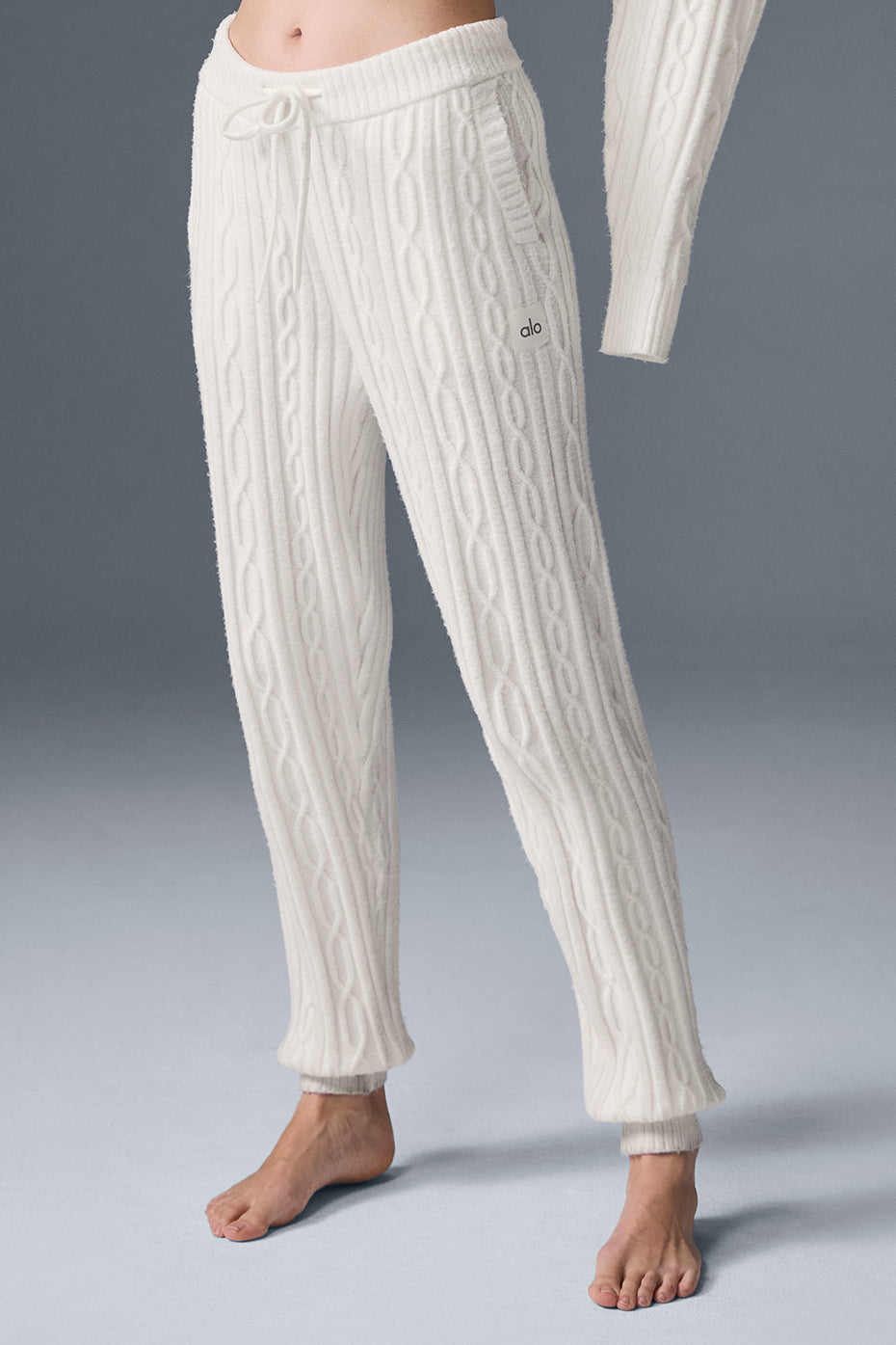 Pantalon En Maille Torsadée Winter Bliss - Ivory