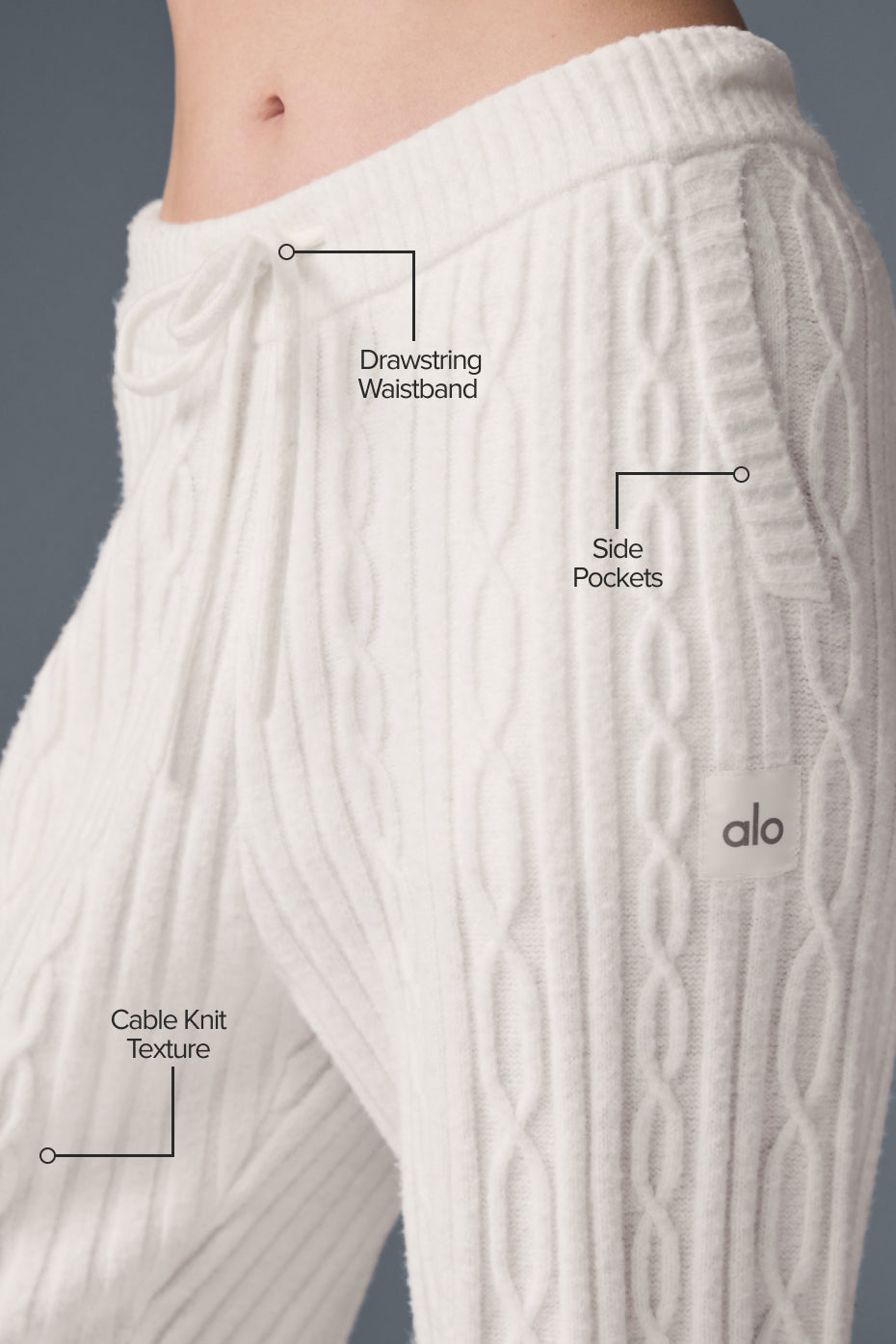 Pantalon En Maille Torsadée Winter Bliss - Ivory