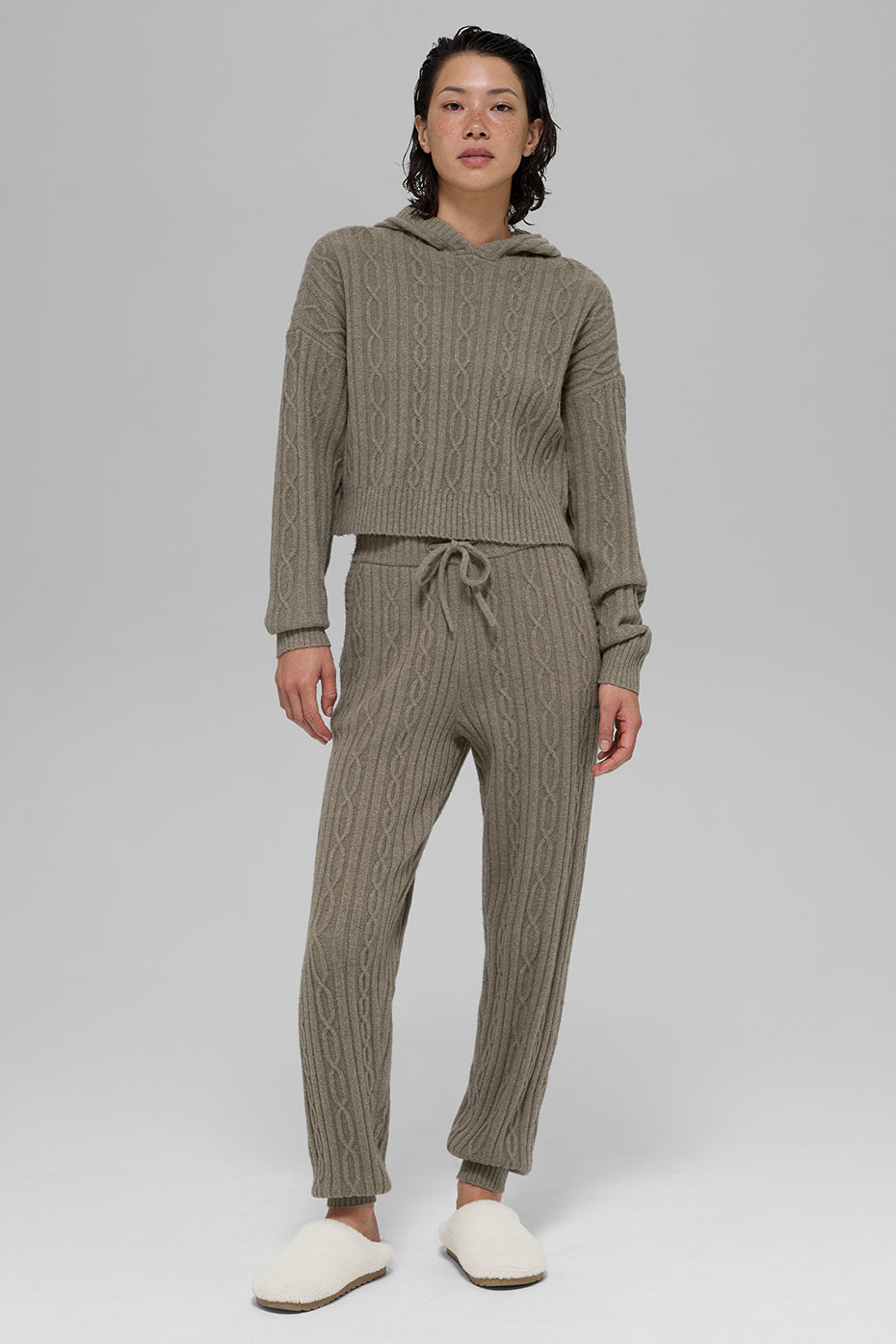 Pantalon En Maille Torsadée Winter Bliss - Light Cocoa