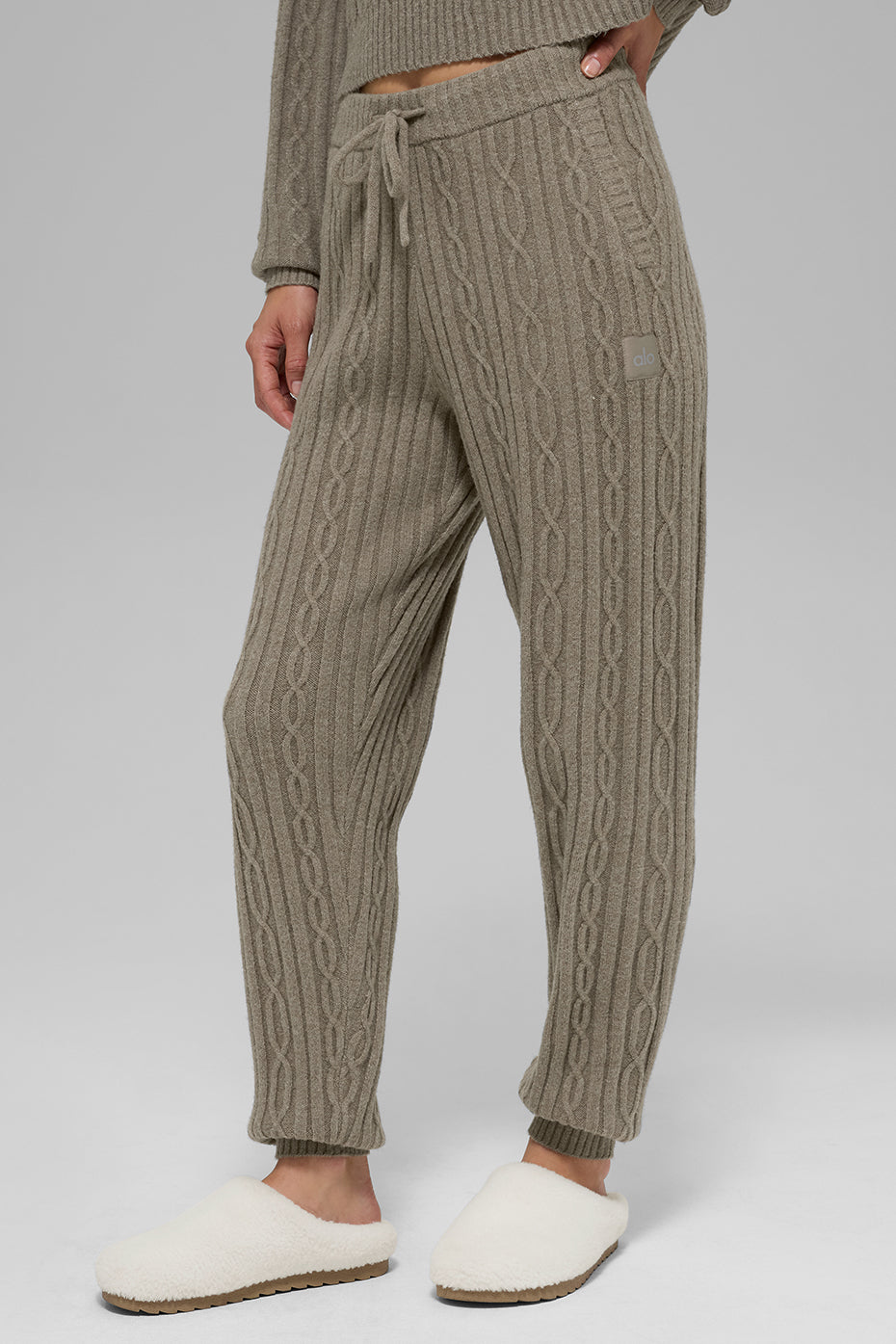 Pantalon En Maille Torsadée Winter Bliss - Light Cocoa