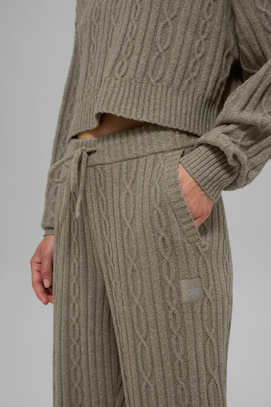 Pantalon En Maille Torsadée Winter Bliss - Light Cocoa
