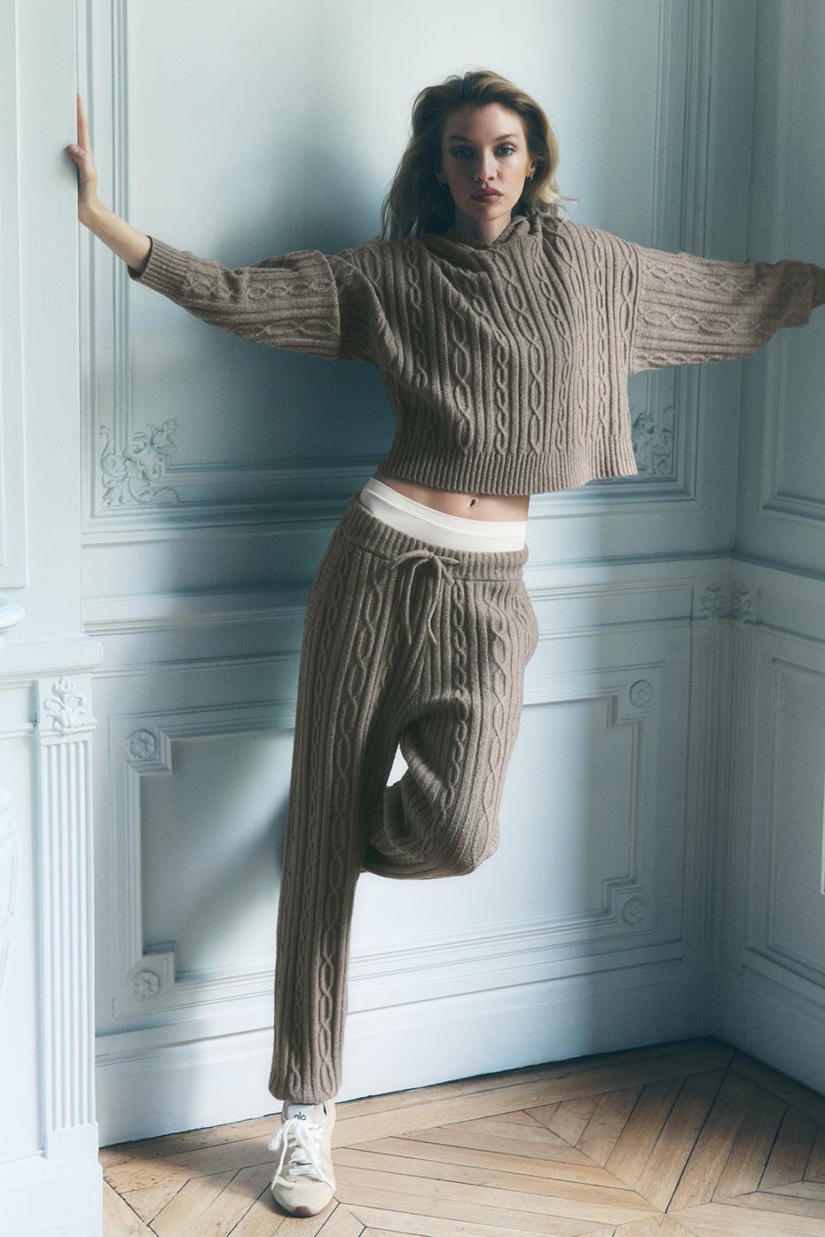 Pantalon En Maille Torsadée Winter Bliss - Light Cocoa