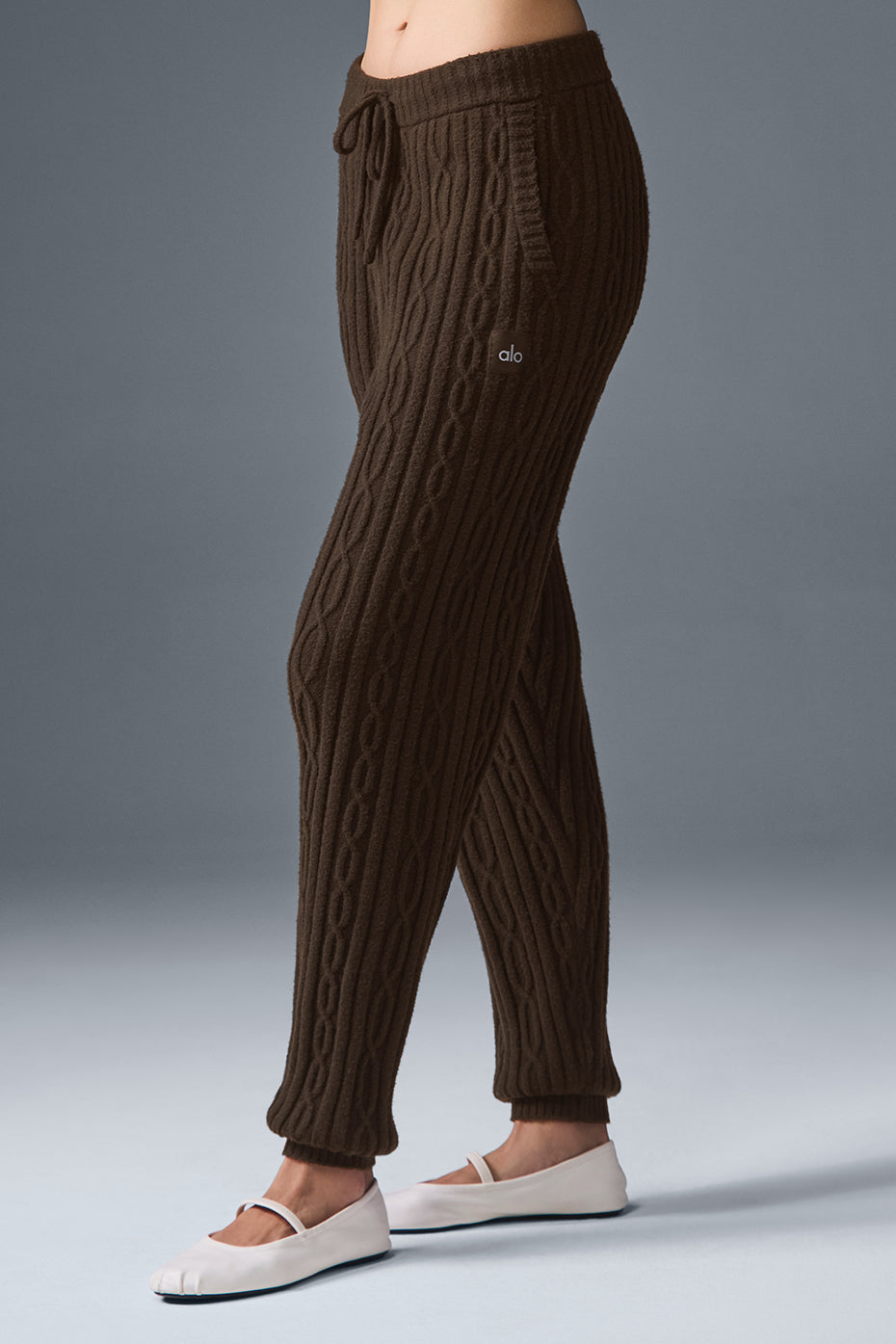 Pantalon En Maille Torsadée Winter Bliss - Espresso