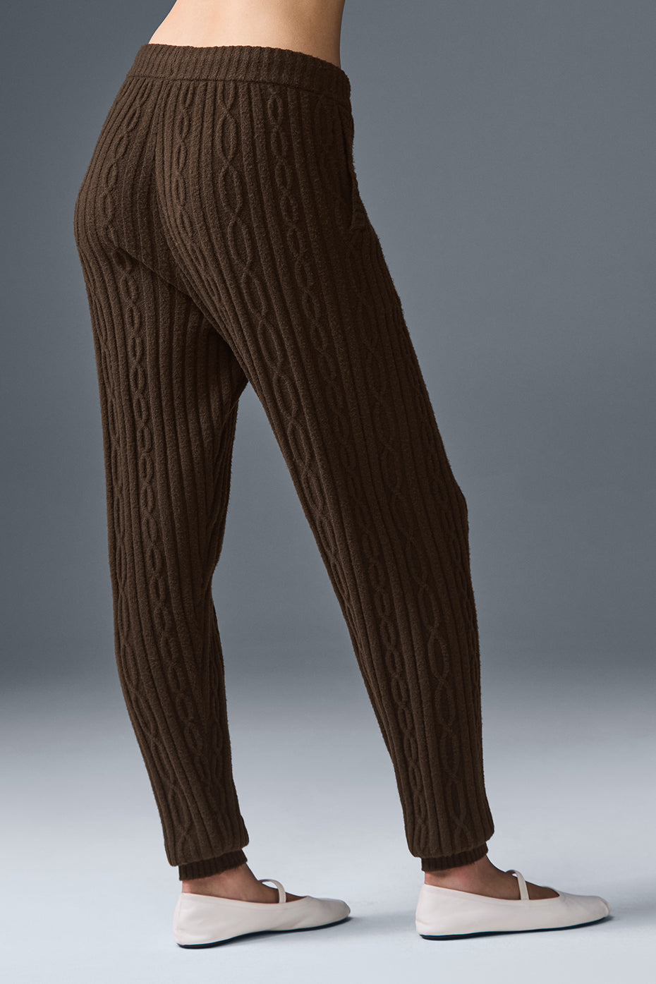 Pantalon En Maille Torsadée Winter Bliss - Espresso