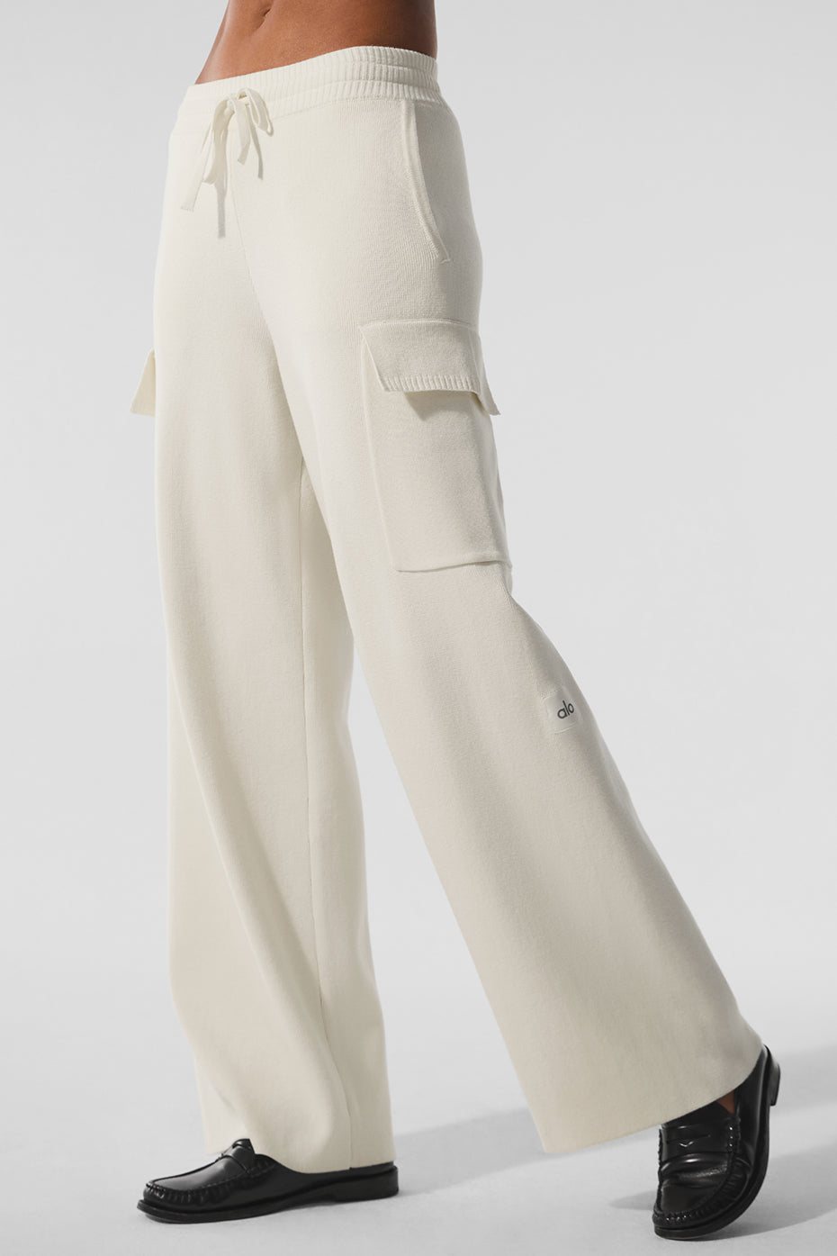 Pantalon Cargo Taille Haute Scholar Knit - Ivory