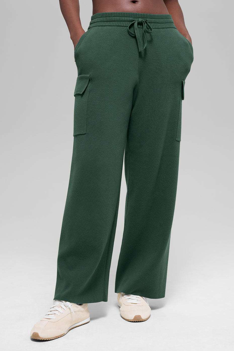 Pantalon Cargo Taille Haute Scholar Knit - Clover Green