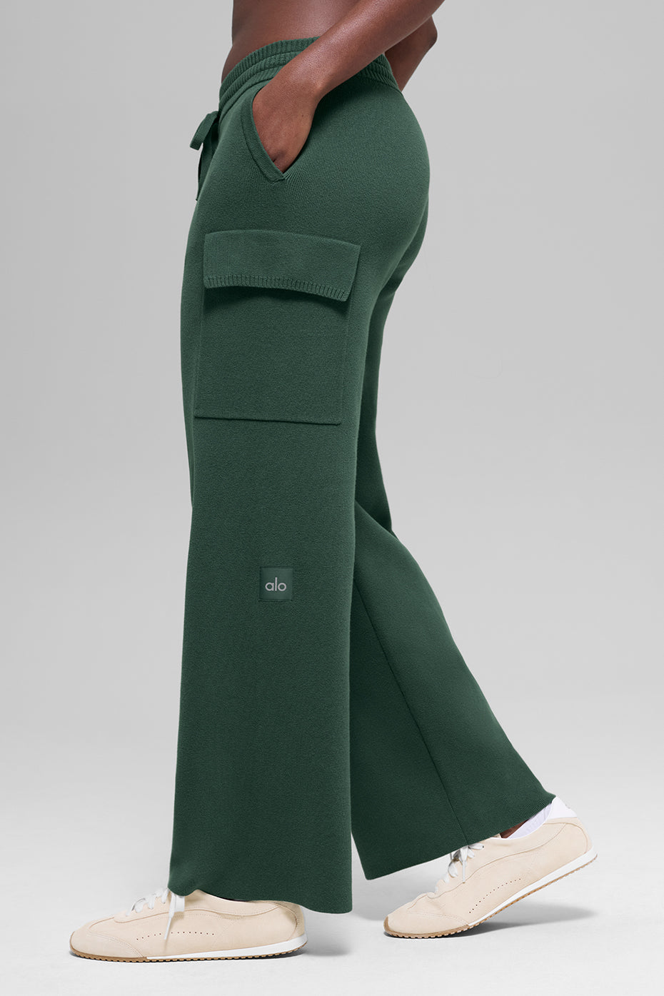 Pantalon Cargo Taille Haute Scholar Knit - Clover Green
