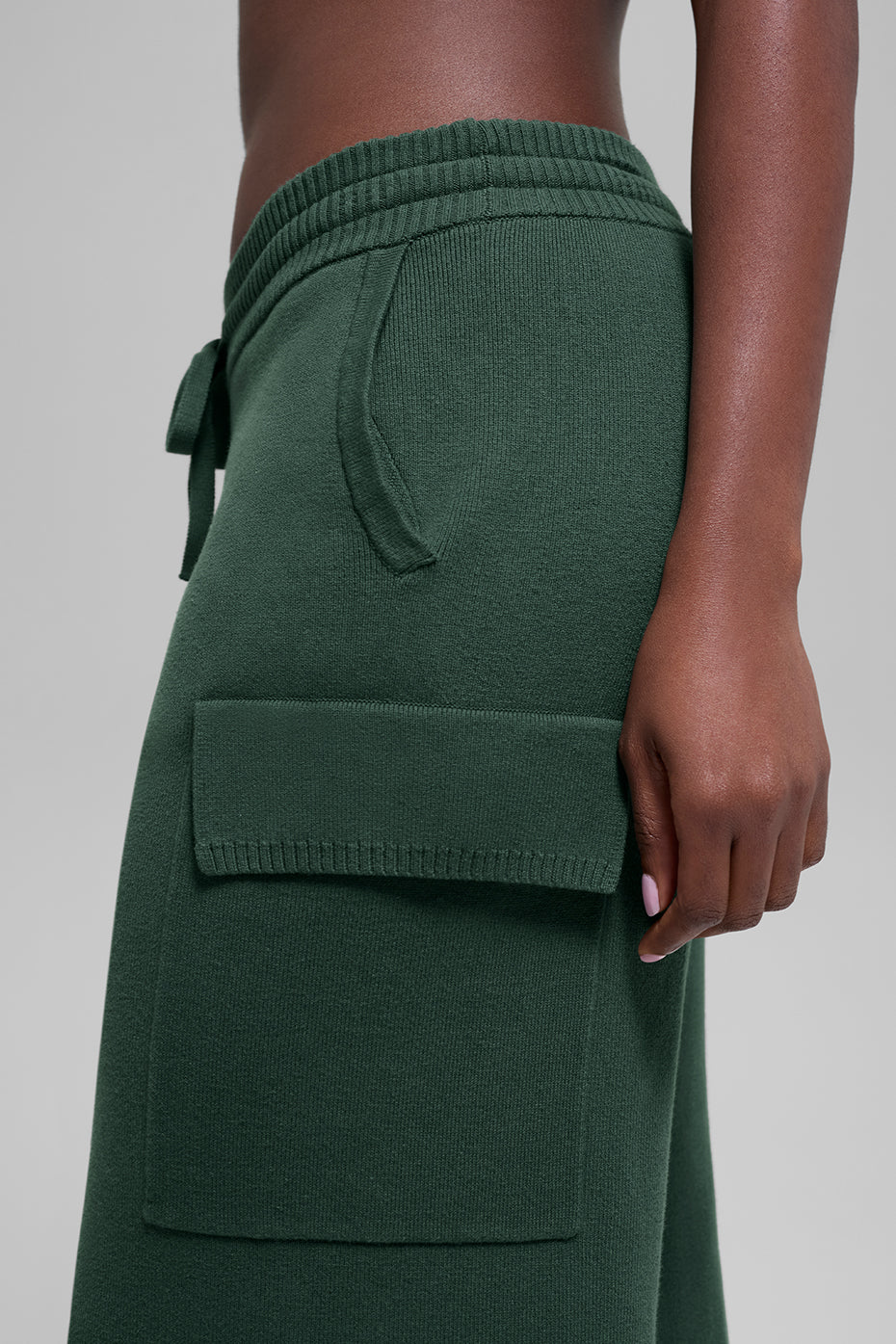 Pantalon Cargo Taille Haute Scholar Knit - Clover Green
