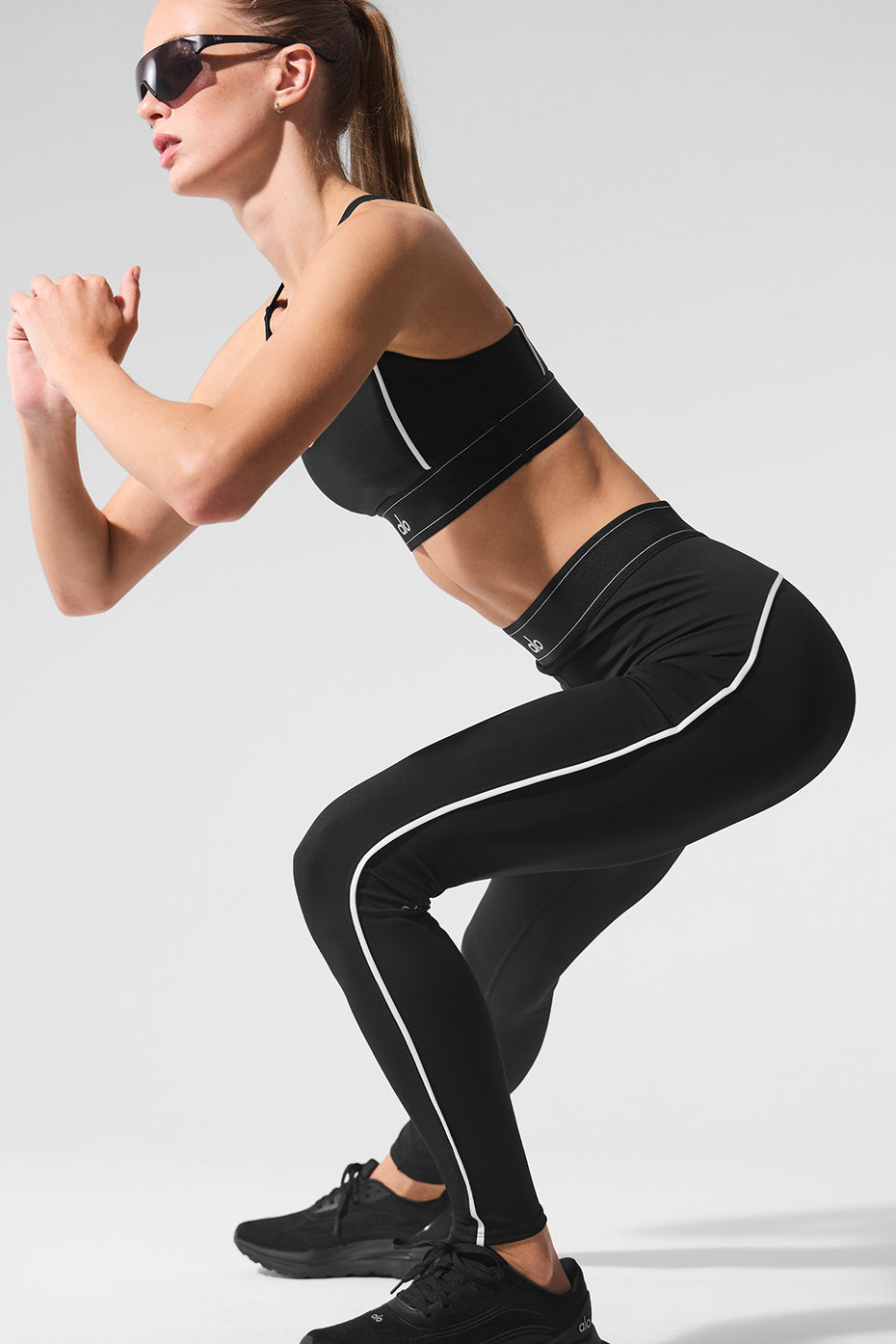 Legging Taille Haute Airlift Suit Up - Noir/Blanc