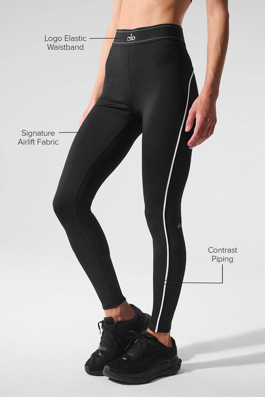 Legging Taille Haute Airlift Suit Up - Noir/Blanc