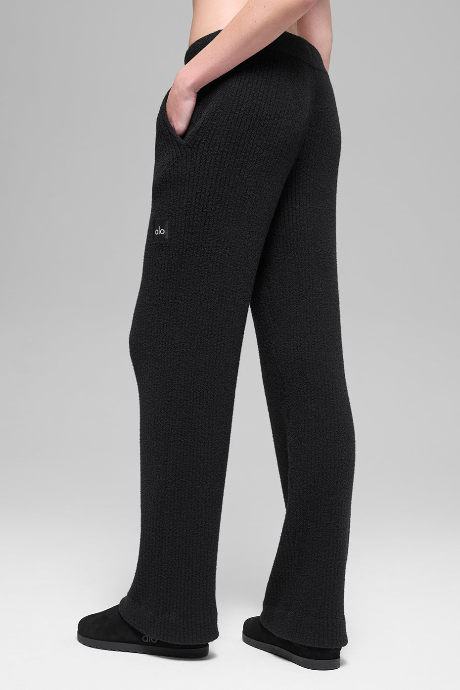 Pantalon Large Taille Haute Sweat Snuggle Up - Noir