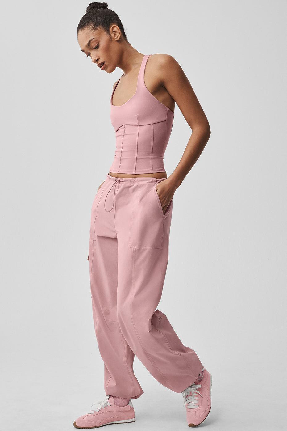 Pantalon Cargo Taille Basse Megastar - Vintage Pink
