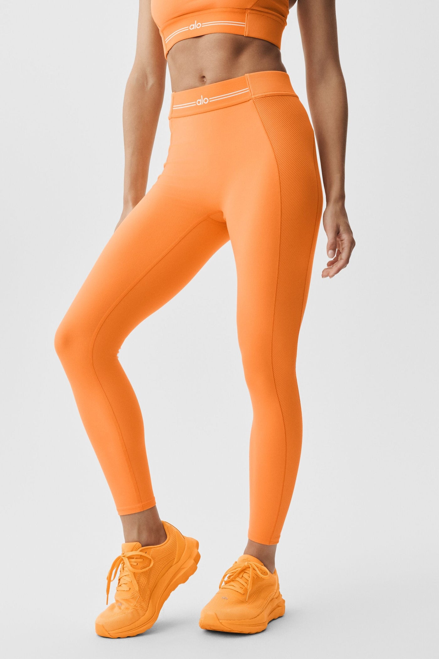 Alosoft Legging à relais taille haute 7/8 - Satsuma Breeze/Blanc