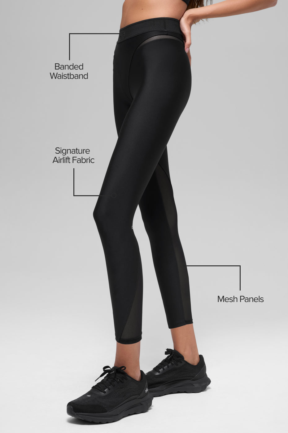 Airlift Legging Rebel 7/8 taille haute - Noir
