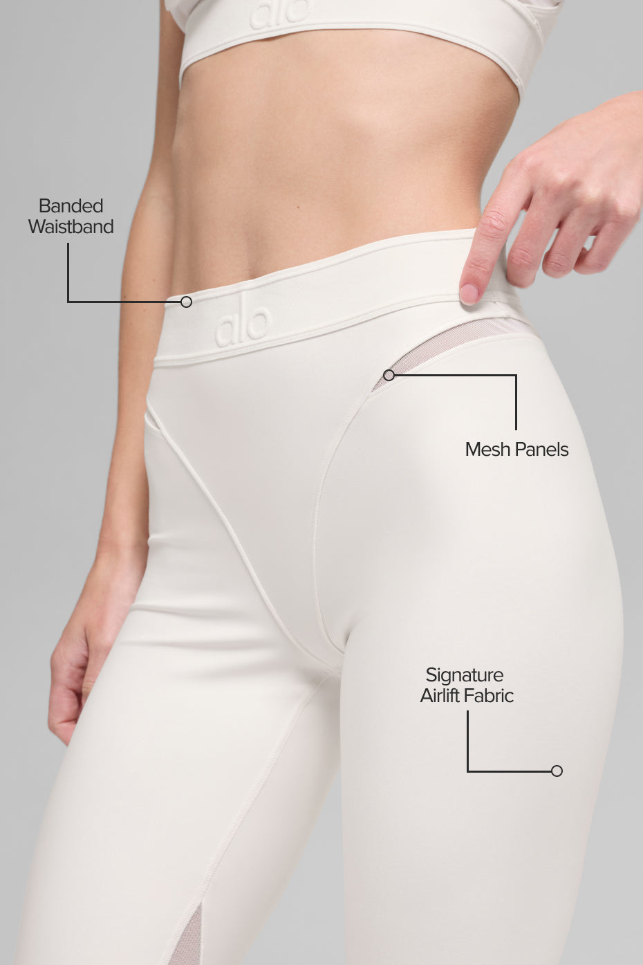 Airlift Legging Rebel 7/8 taille haute - Ivory