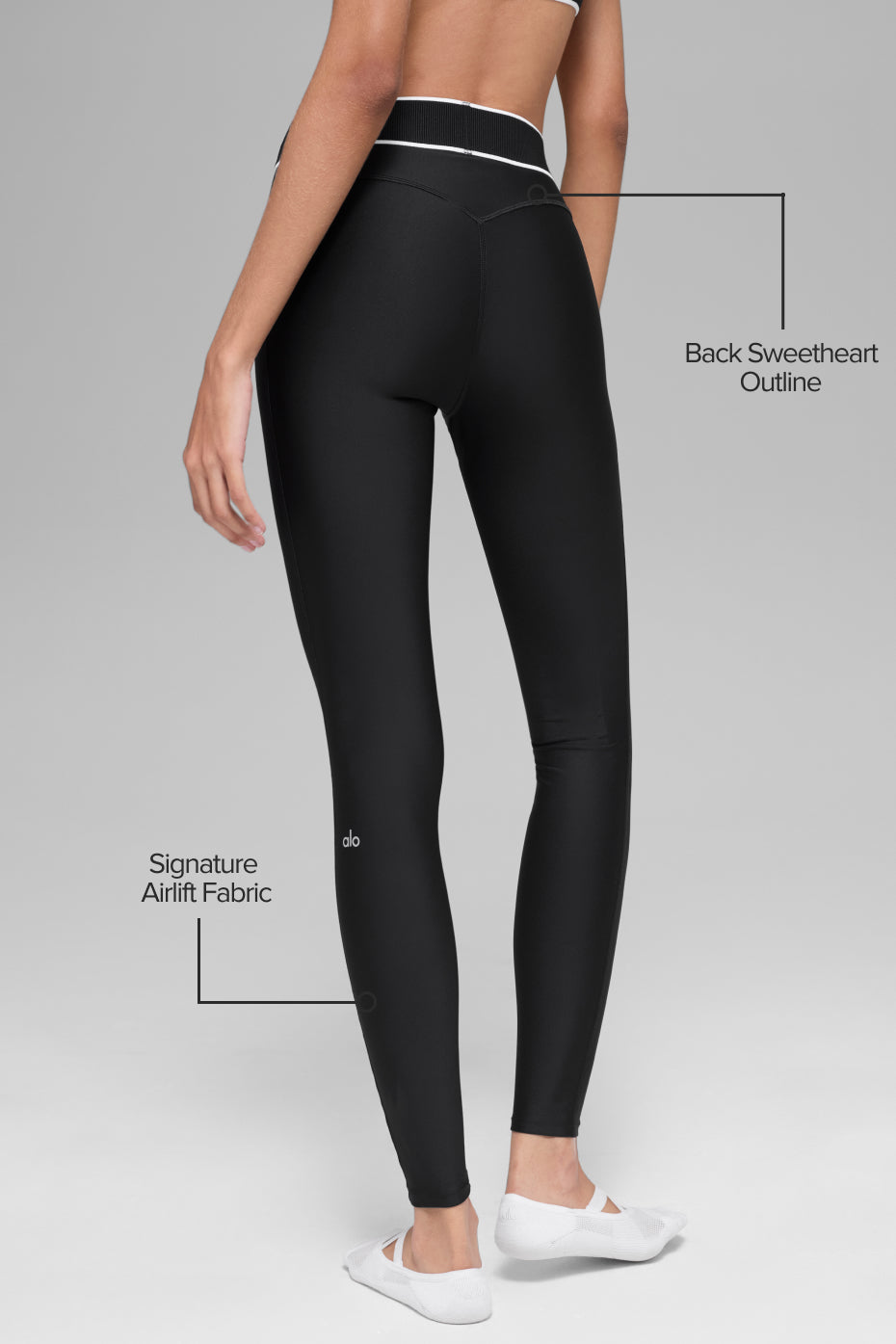 Legging Taille Haute Airlift Alignment - Noir/Blanc