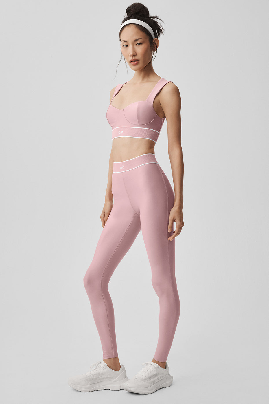 Legging Taille Haute Airlift Alignment - Vintage Pink/Blanc