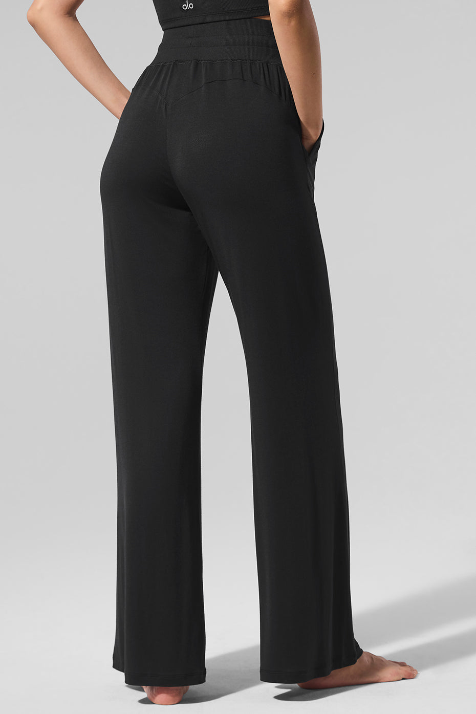 Pantalon Évasé Semi-Transparent Delicate Lounge (classique) - Noir