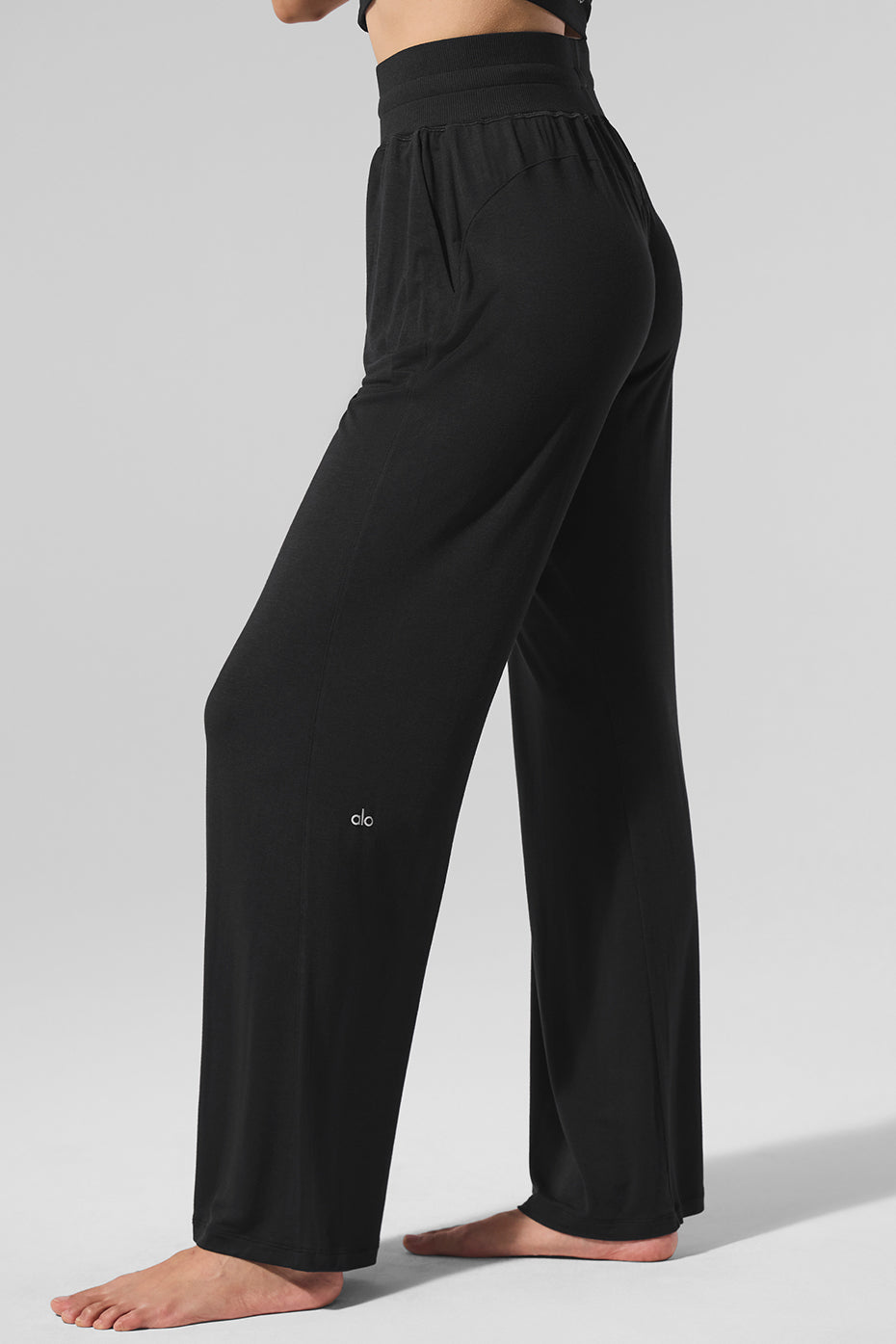 Pantalon Évasé Semi-Transparent Delicate Lounge (classique) - Noir