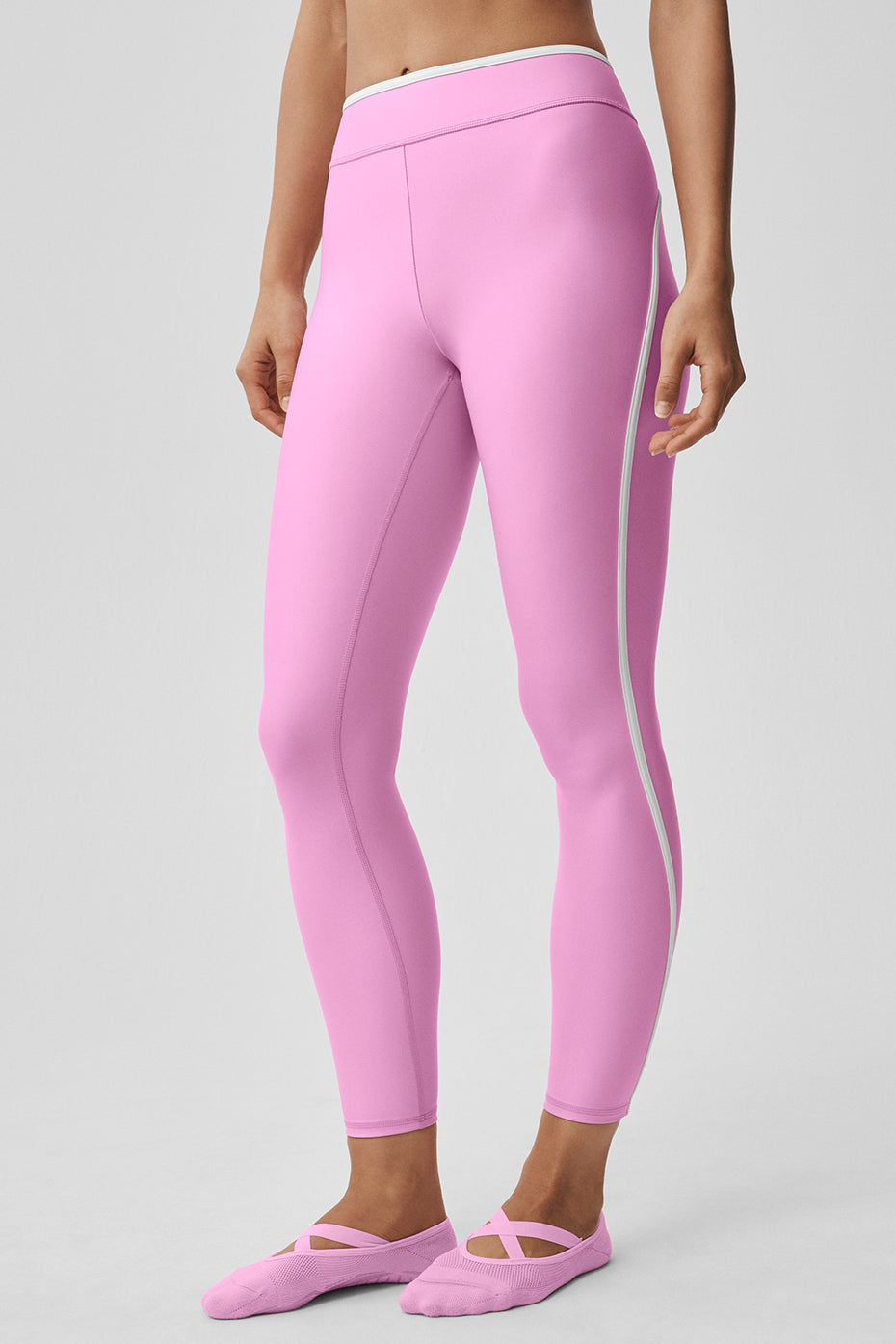 Airlift Legging taille haute Charger 7/8 - Candy Heart Rose/Blanc