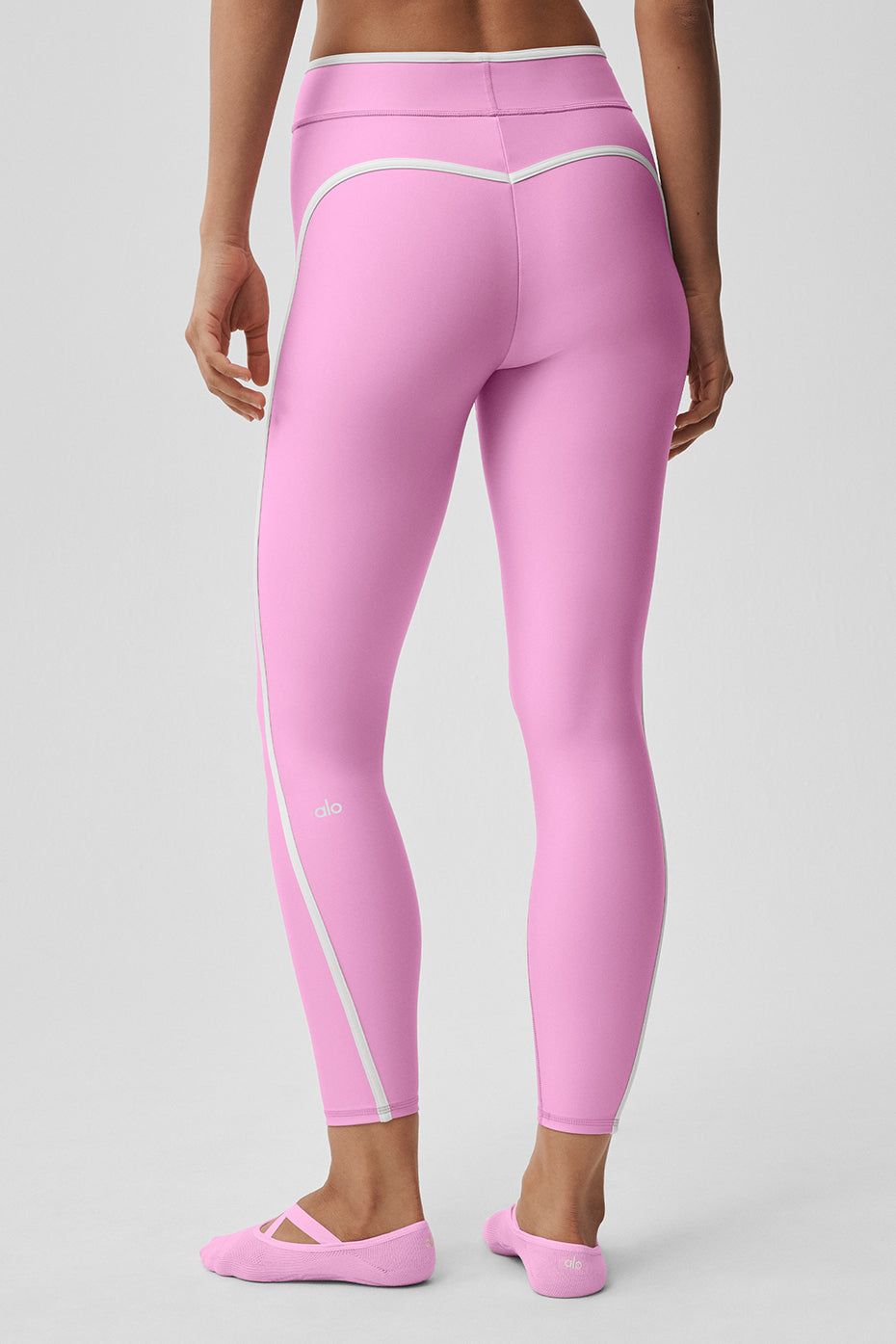 Airlift Legging taille haute Charger 7/8 - Candy Heart Rose/Blanc